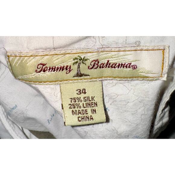 Tommy Bahama Silk Linen Blend Shorts Mens Size 34x9 Chino Relaxed Green Vacation - Picture 3 of 4